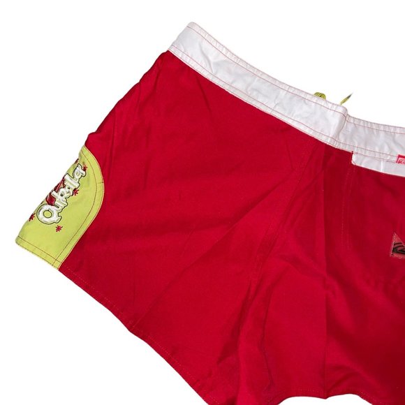 Quiksilver Board Shorts Juniors 7 Red Logo Swimwear Summer Ocean Beach - Picture 5 of 7